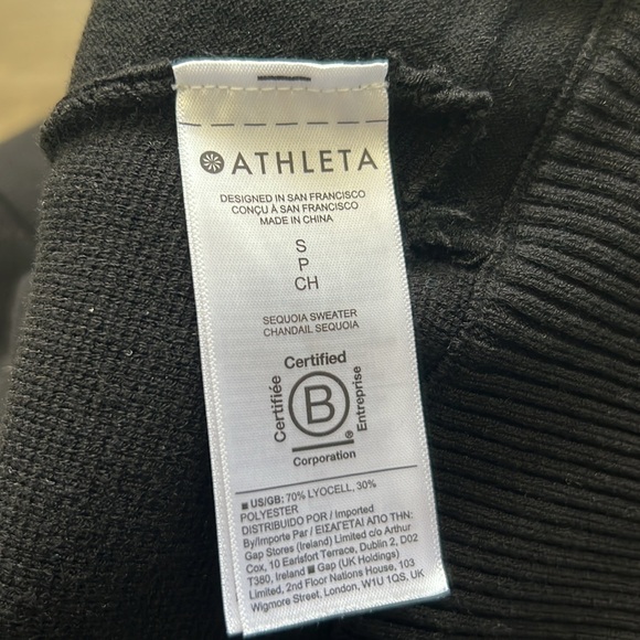 Athleta Sequoia black full zip sweater jacket ladies size‎ S - Picture 12 of 12